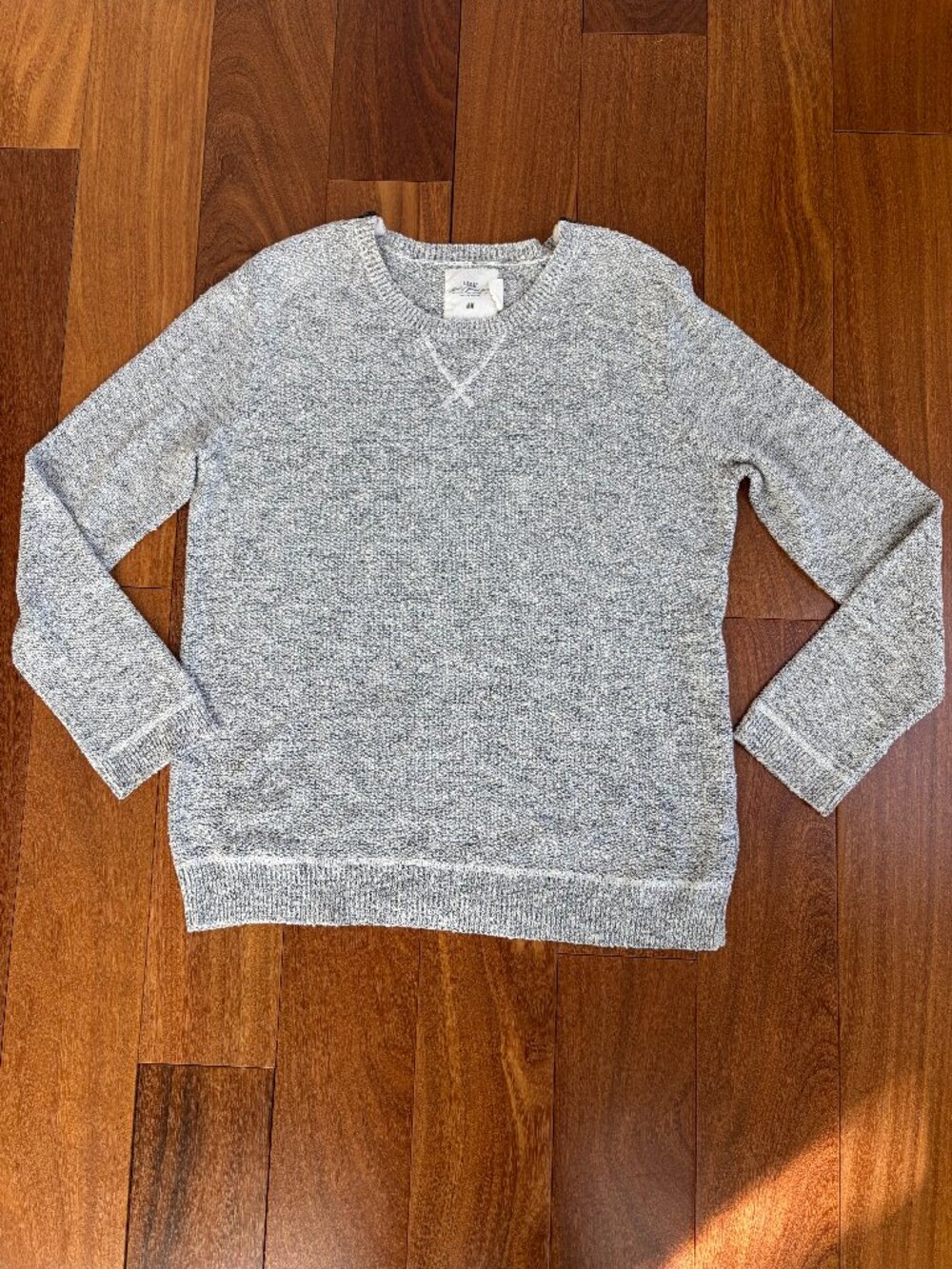 L.O.G.G  by H&M marmel heathered black & white crewneck knit sweater